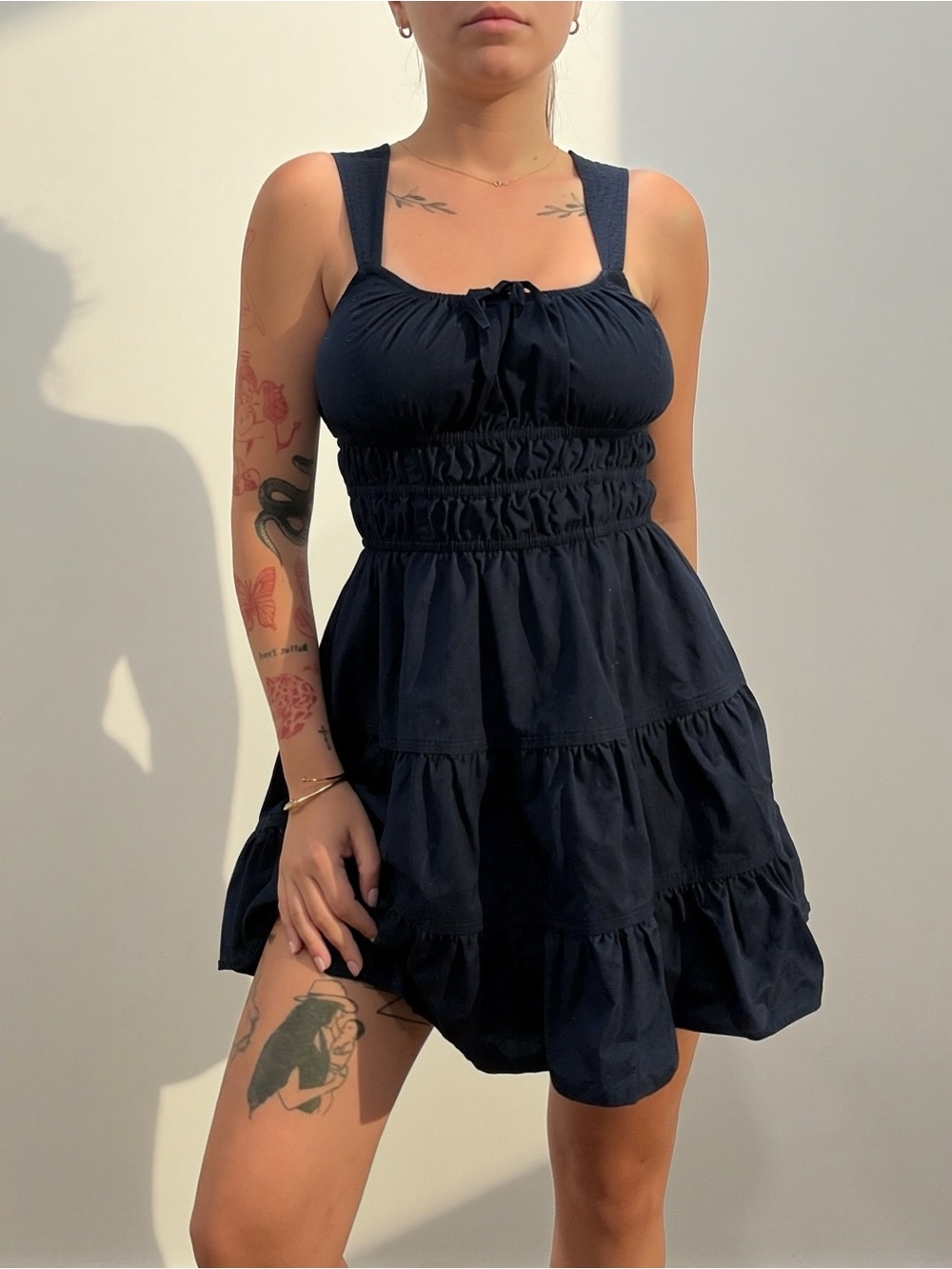 Sunday Best Black Smocked Tiered Sundress